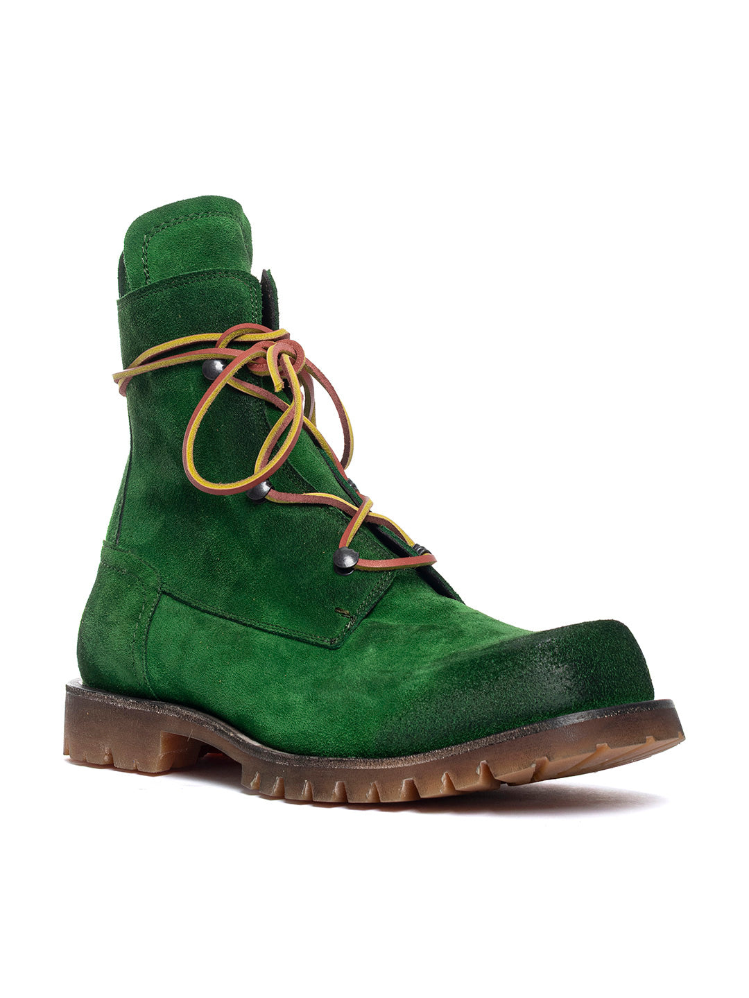 Stivaletti stringati in vitello in crosta Birk 4 - Verde