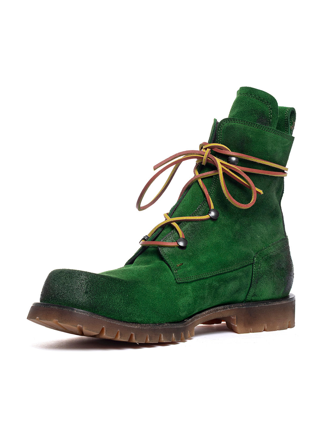 Stivaletti stringati in vitello in crosta Birk 4 - Verde