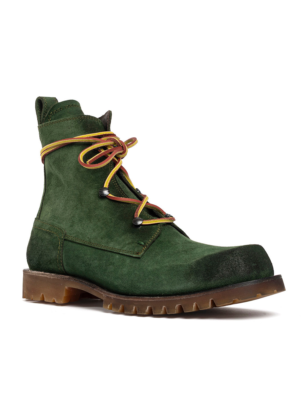 Stivaletti stringati in vitello in crosta Birk 4 - Militare