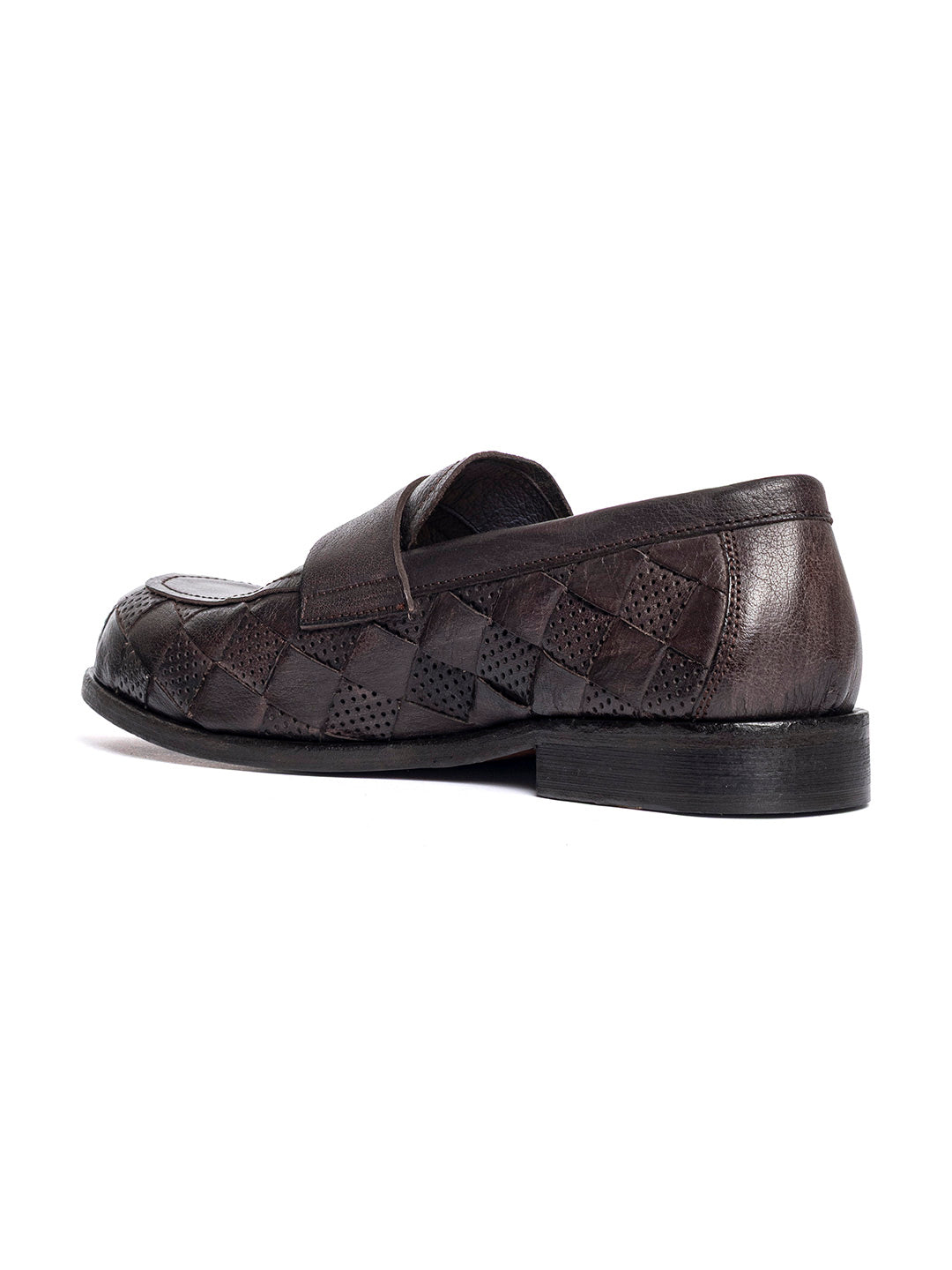 Mocassini in bufalo intrecciato testa di moro College 1