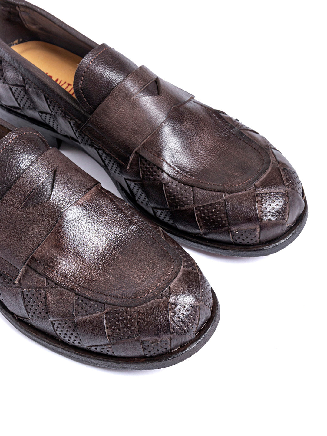 Mocassini in bufalo intrecciato testa di moro College 1