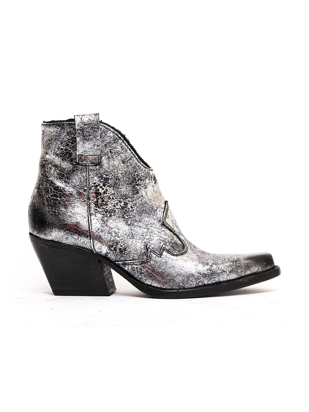 Stivaletti texani in agnello argento 8097/1