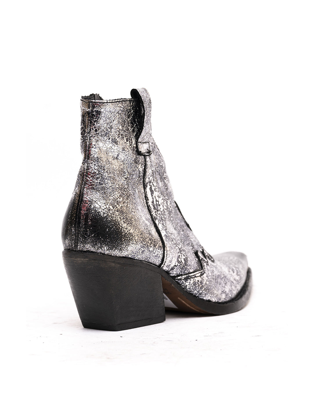 Stivaletti texani in agnello argento 8097/1
