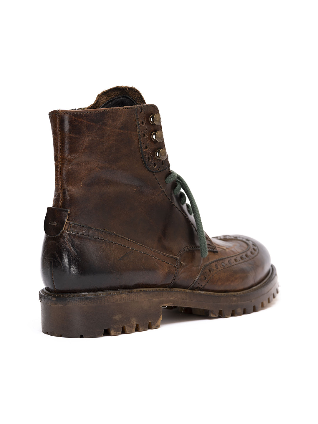 Stivaletti stringati duilio in vitello cognac 37340/40