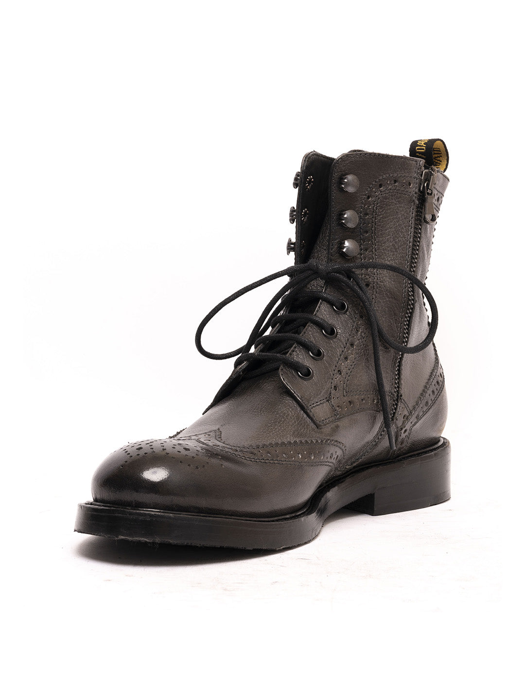 Stivaletti Duilio stringati in bufalo grigio scuro 37340/1 bis