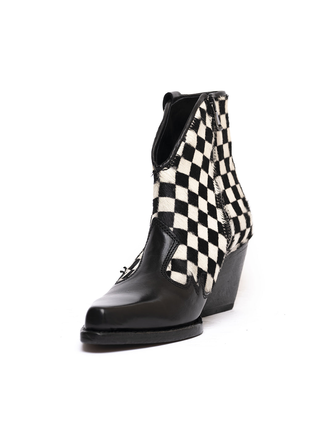 Stivaletti texani in vitellino a scacchi 8097/1