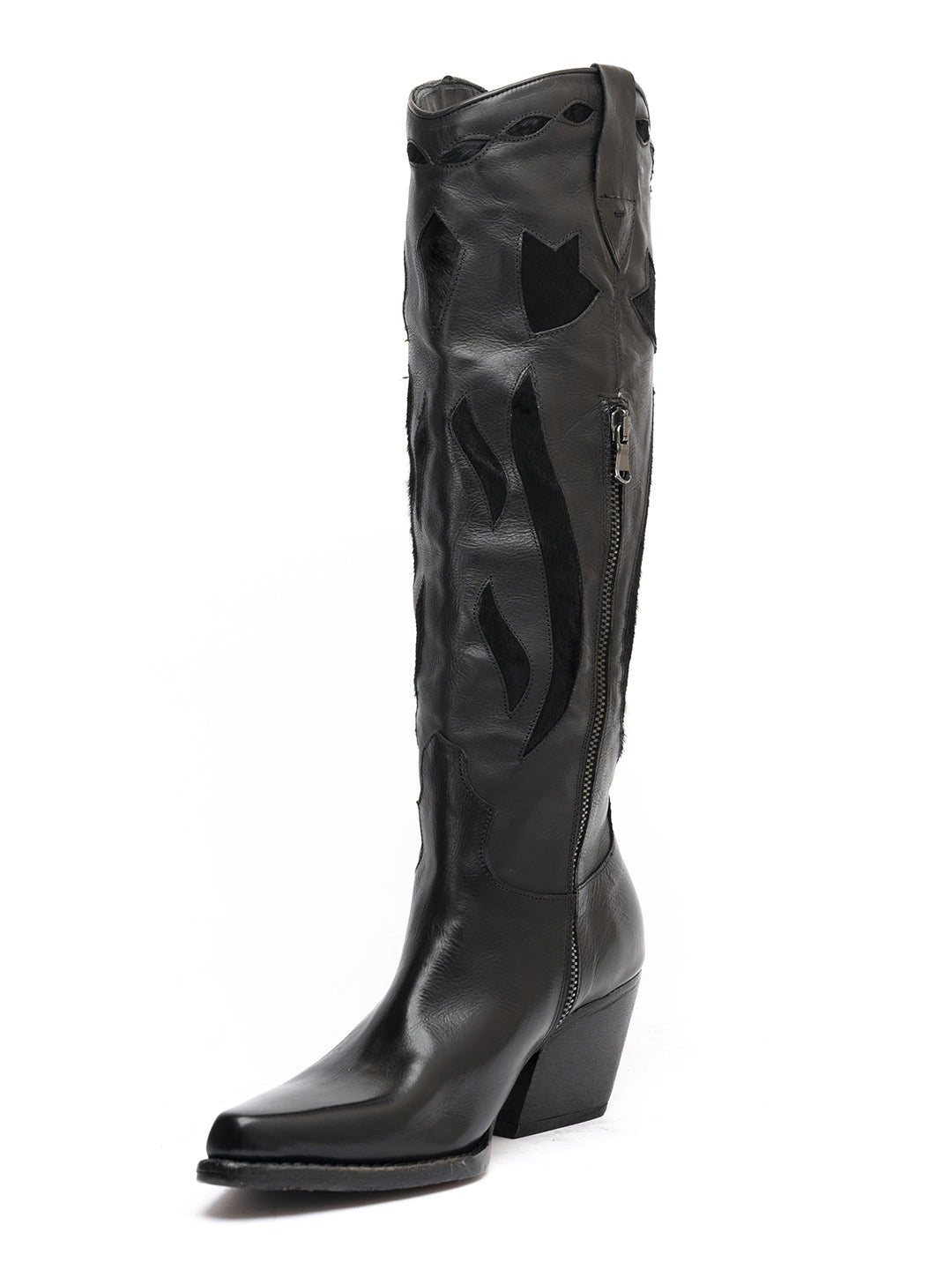 Stivali texani in vitello nero 8097/3